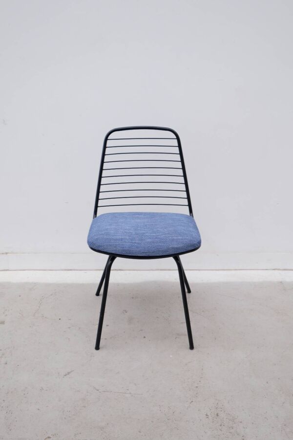 Chaise de jean-louis bonnant en métal et tissu, 1950