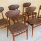 Set of 6 vintage wood and leatherette chairs