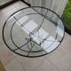 Round dining table "Atomic Age" in wrought iron and glass – 1950s/60s