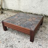 Square oak coffee table and ceramic top