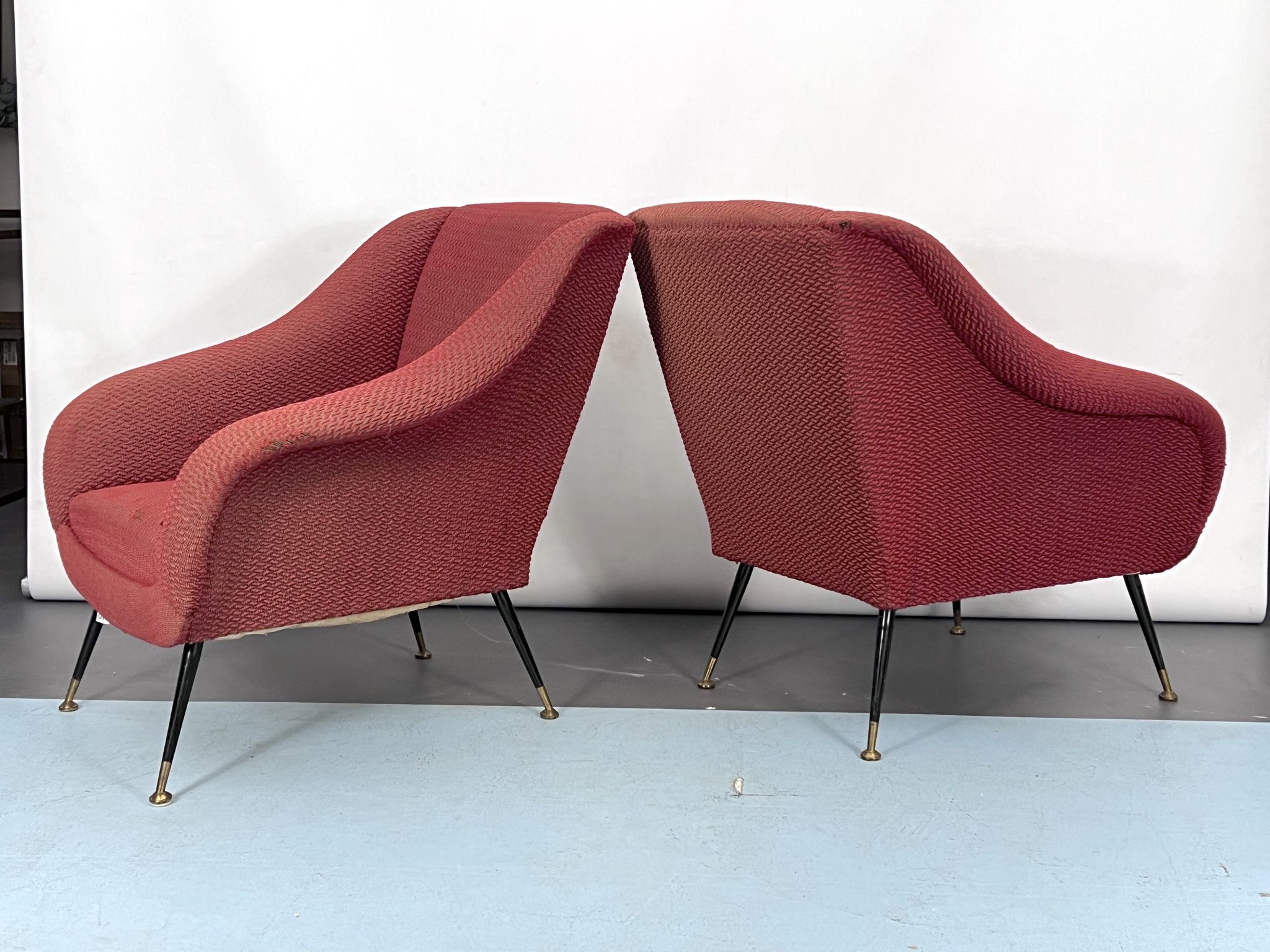 Mid-century pair of lounge chairs by Gigi Radice for Minotti, Italy 1950s