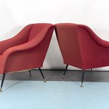 Mid-century pair of lounge chairs by Gigi Radice for Minotti, Italy 1950s