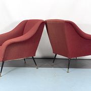Mid-century pair of lounge chairs by Gigi Radice for Minotti, Italy 1950s