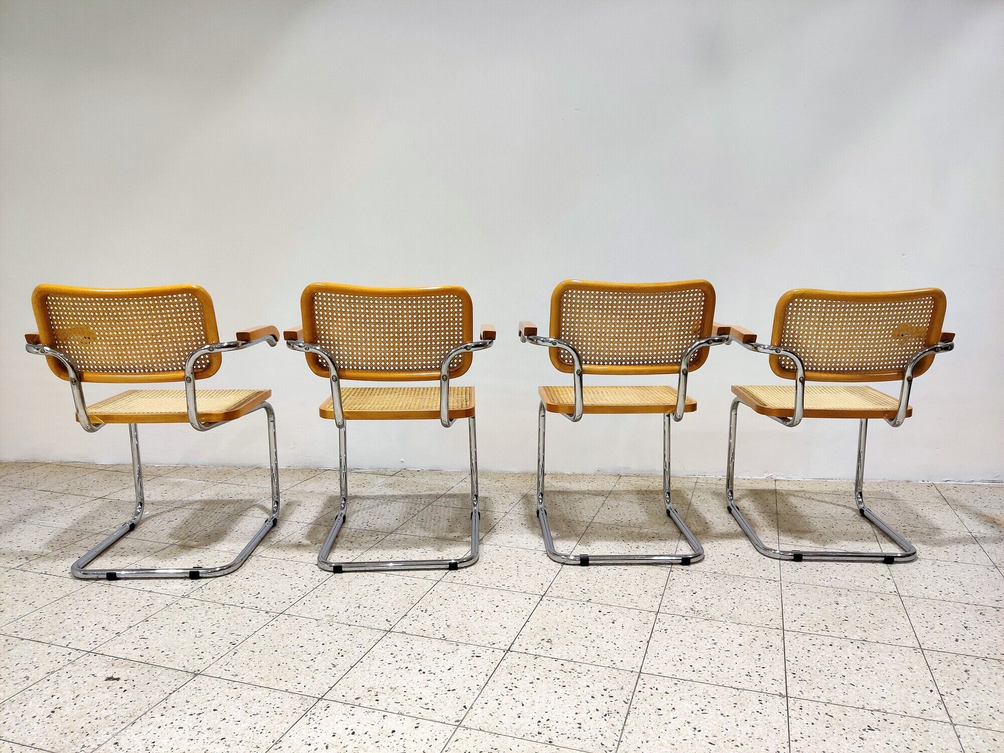 Vintage Marcel Breuer Cesca B64 chairs, made in italy, 1970
