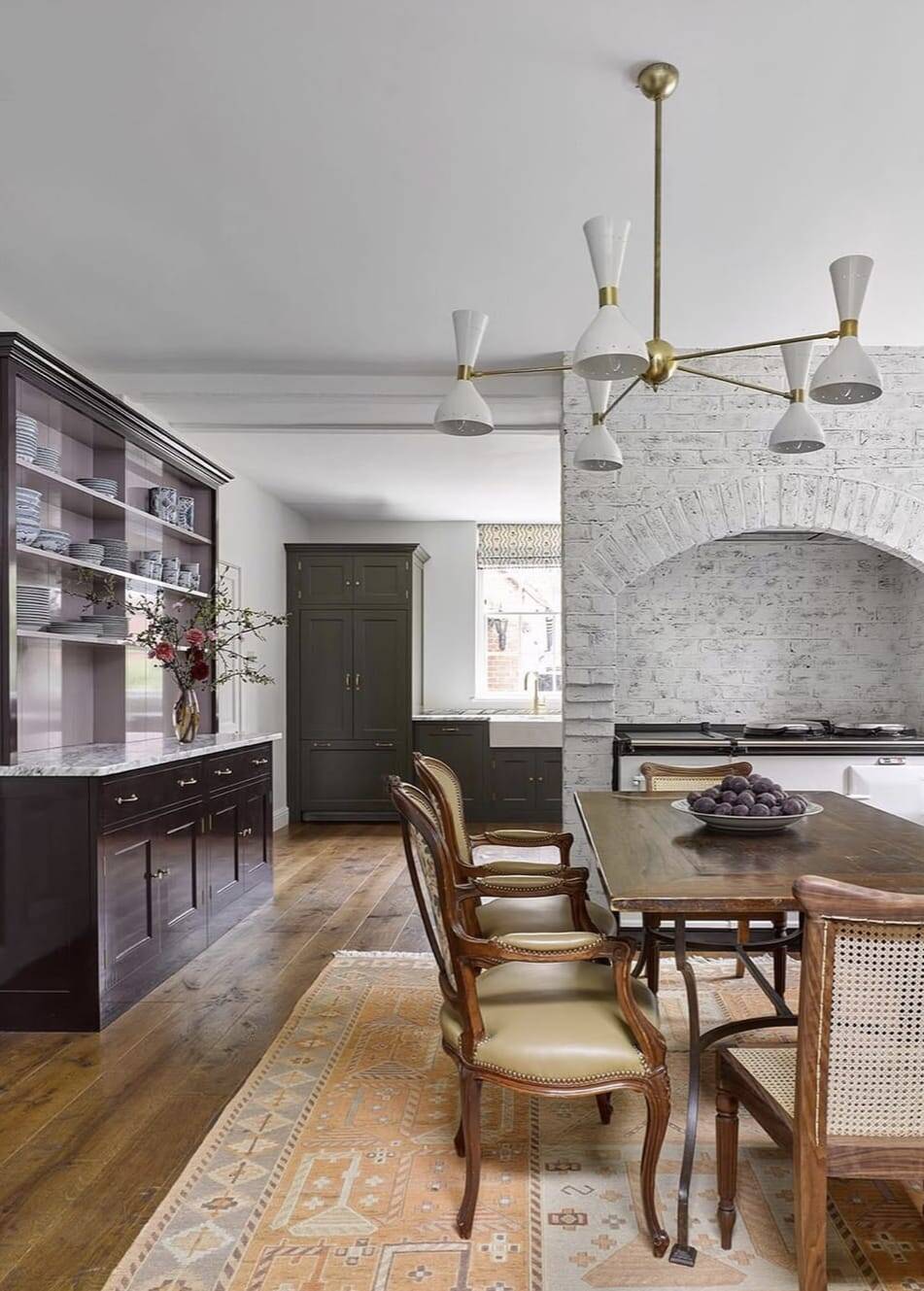 Italian chandelier in the 50s style - 5 arms and 10 lights - ceiling light