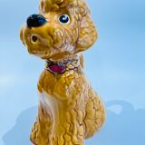 Pichet en barbotine caniche camel