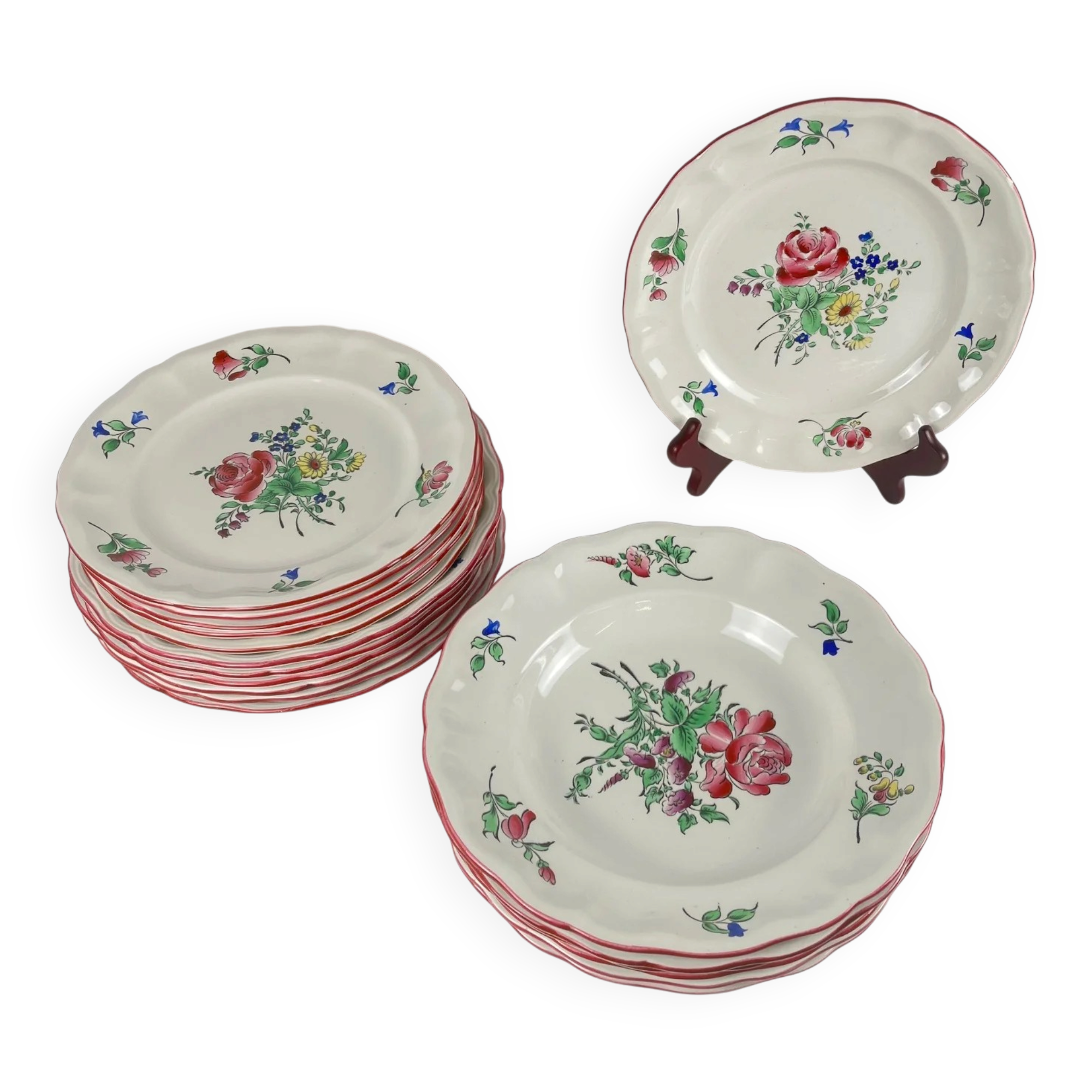 Service for 6 people model Réverbère by KG Lunéville (18 pieces)