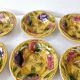 8 cups bowls + salad bowl vintage barbotine fruit sarreguemines