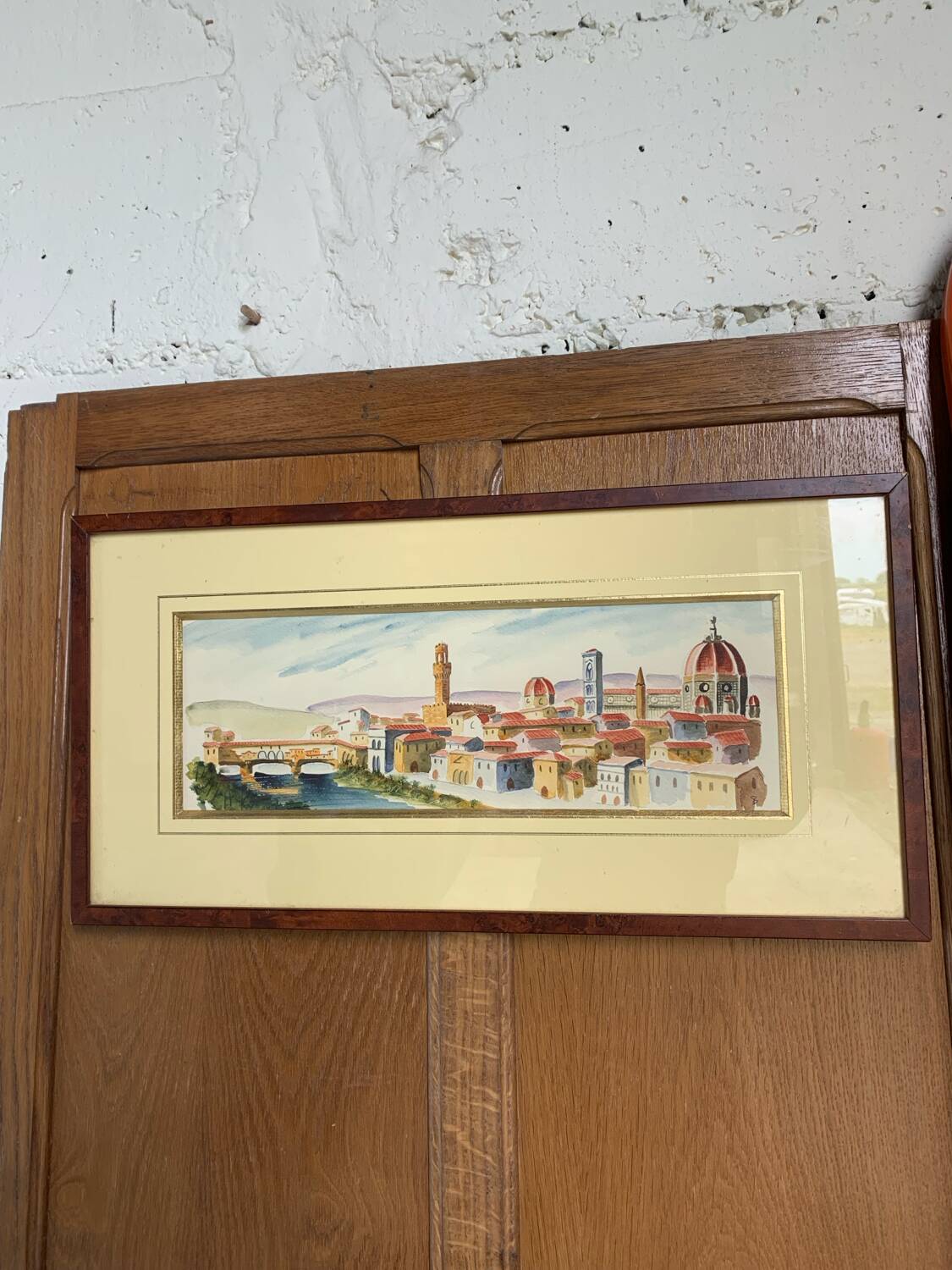 Watercolour panoramic view of Florence - framed
