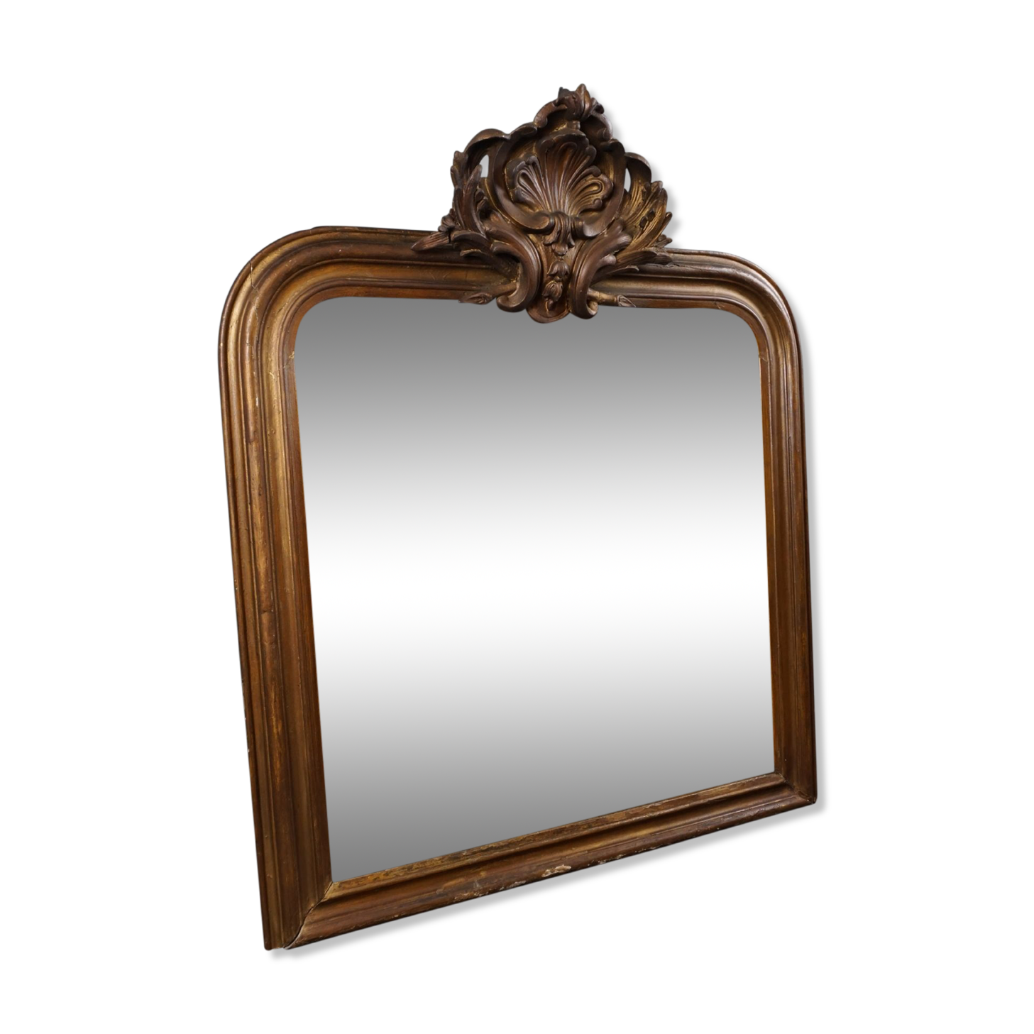 Old French fireplace mirror with beautiful ornament