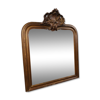 Old French fireplace mirror with beautiful ornament