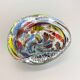 1,1 kg Murano Glass Bowl silver Flakes Shell Ashtray by Dino Martens Italy 1960s