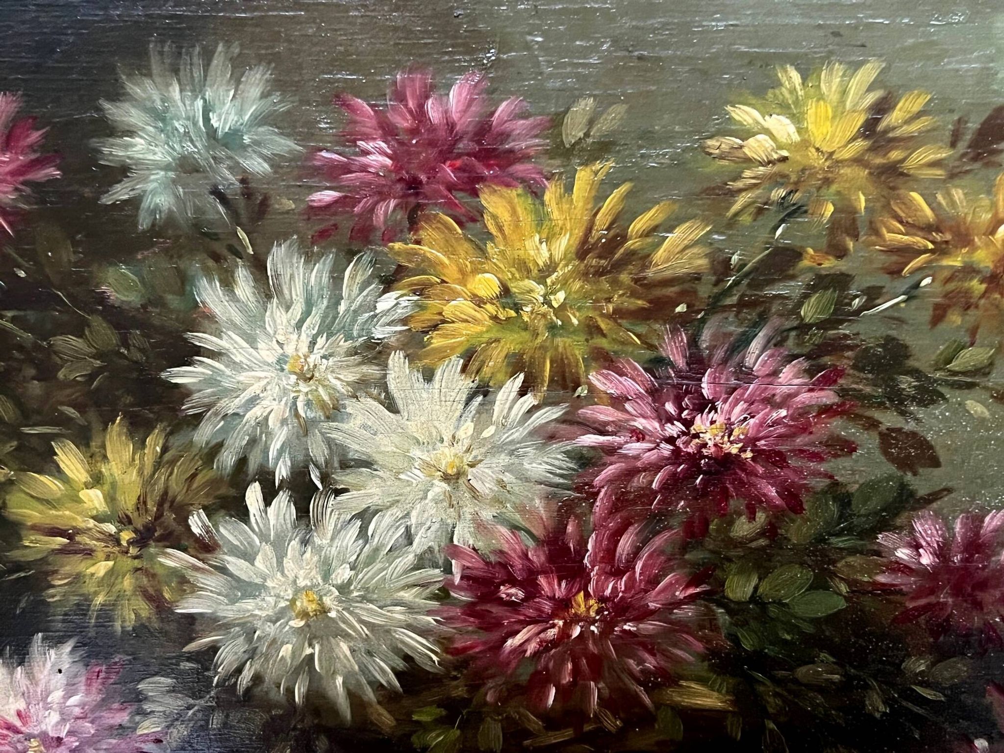 Paul Henry Schouten "Still Life with Flowers". Oil on wood panel.
