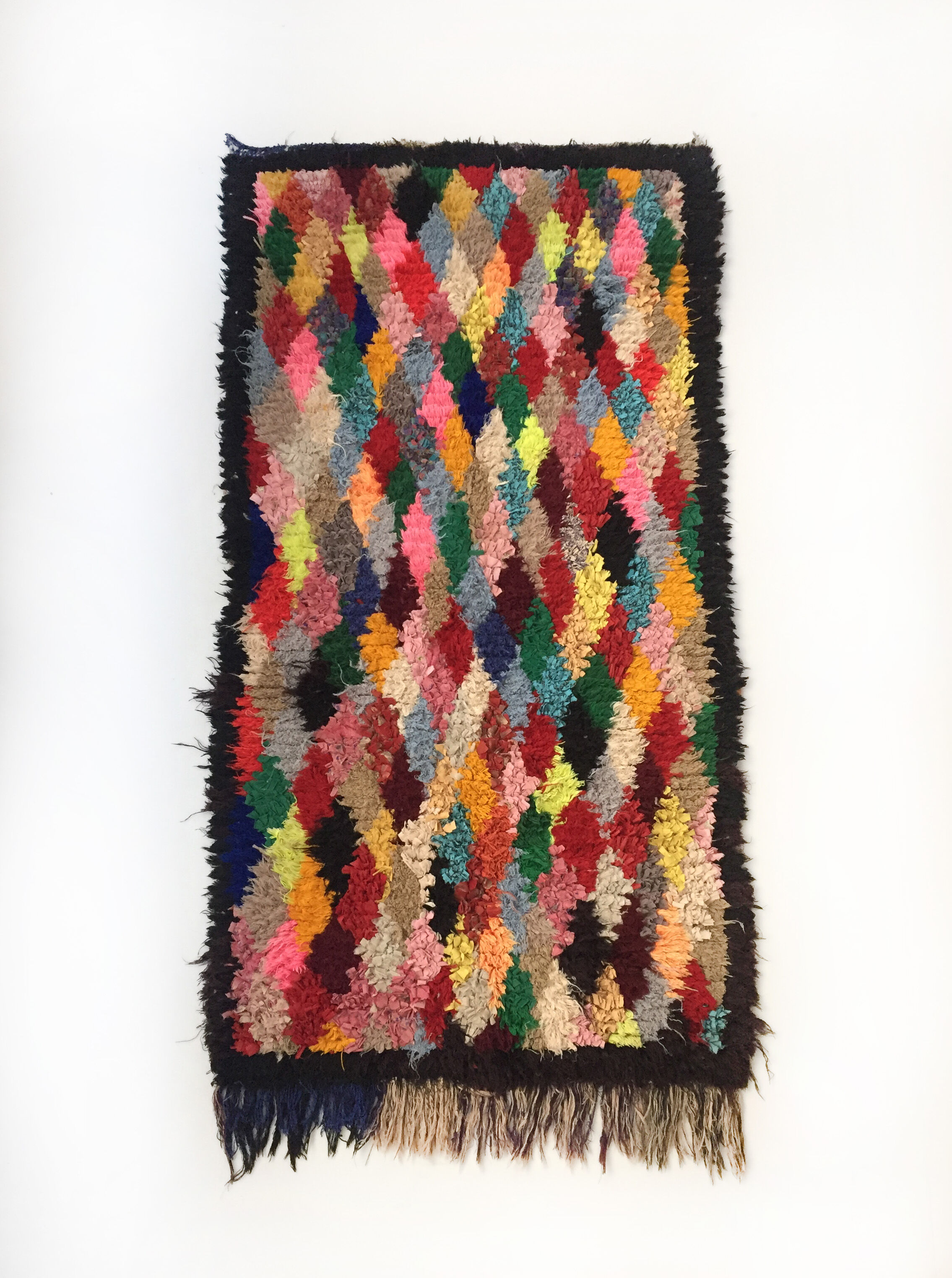 Tapis berbère Beni Ouarain à losanges colorés 185x97cm