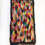 Berber carpet Beni Ouarain with colored diamonds 185x97cm