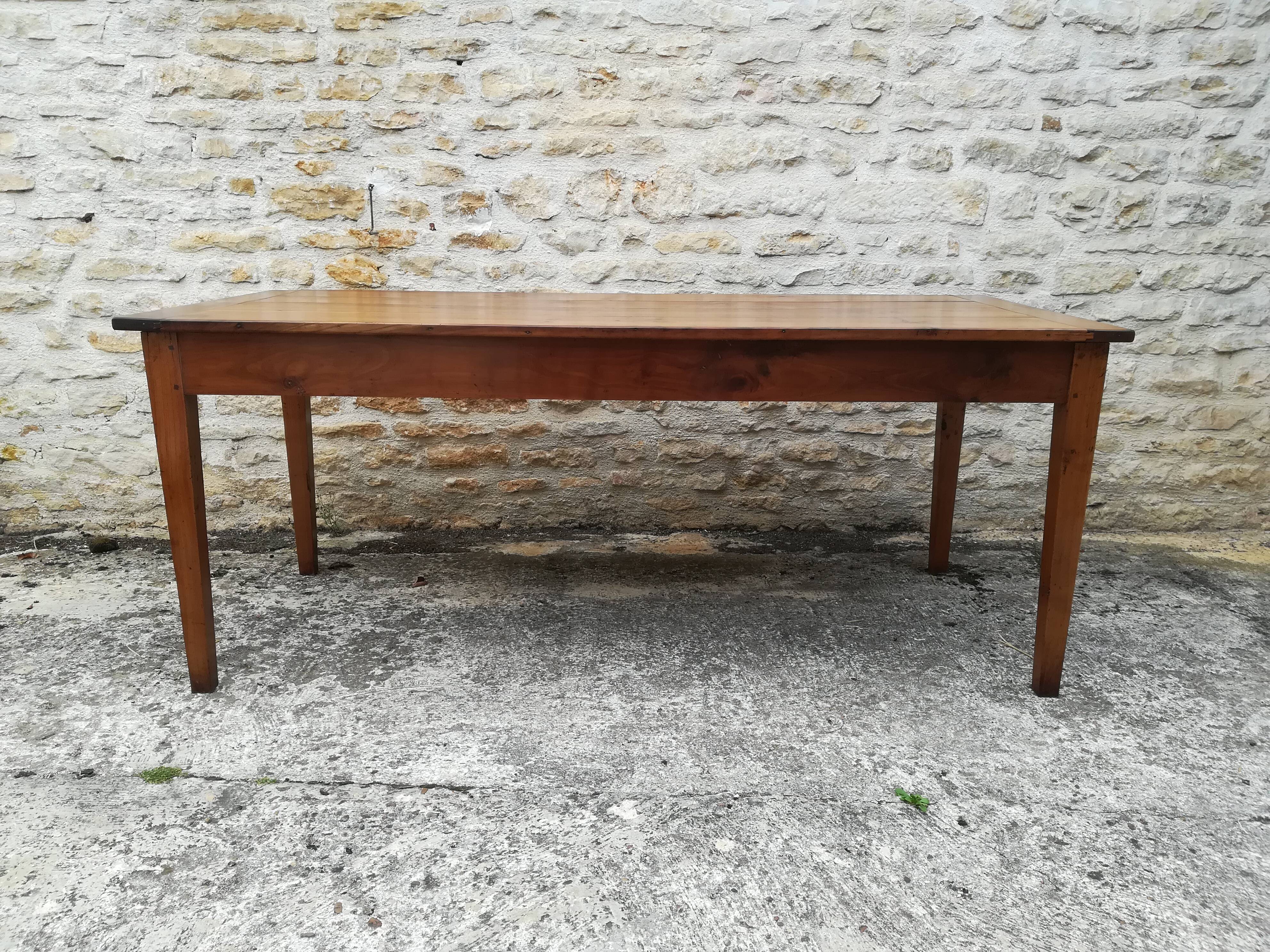 Farm table in solid cherry tree