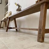 Large antique farmhouse bench 252 cm raw wood patinated