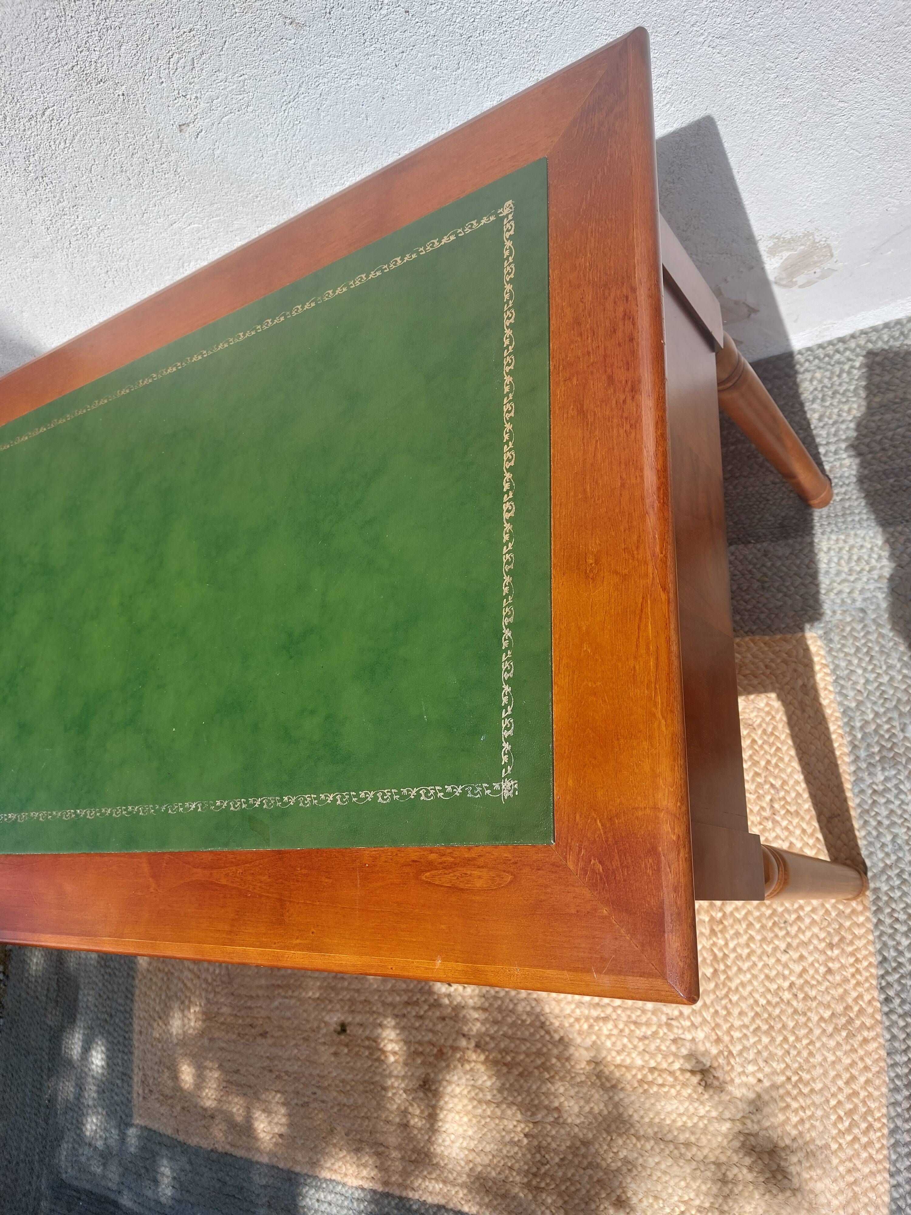 Green leather top desk