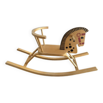 Birch wood rocking horse