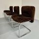 6 old tubular and velvet chairs Italian design from the 70s
