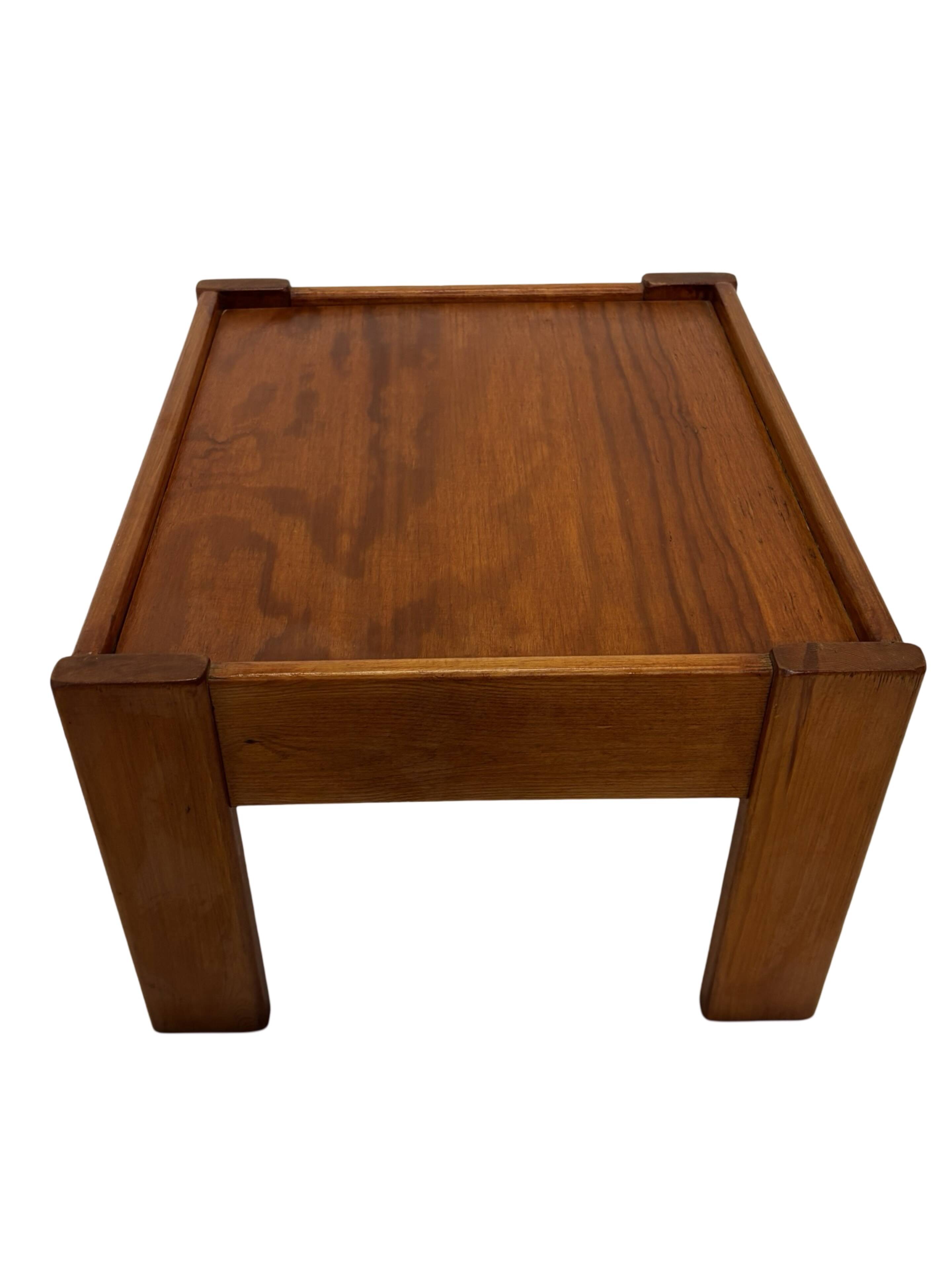 Vintage set of 3 side tables nesting pine wood 60s