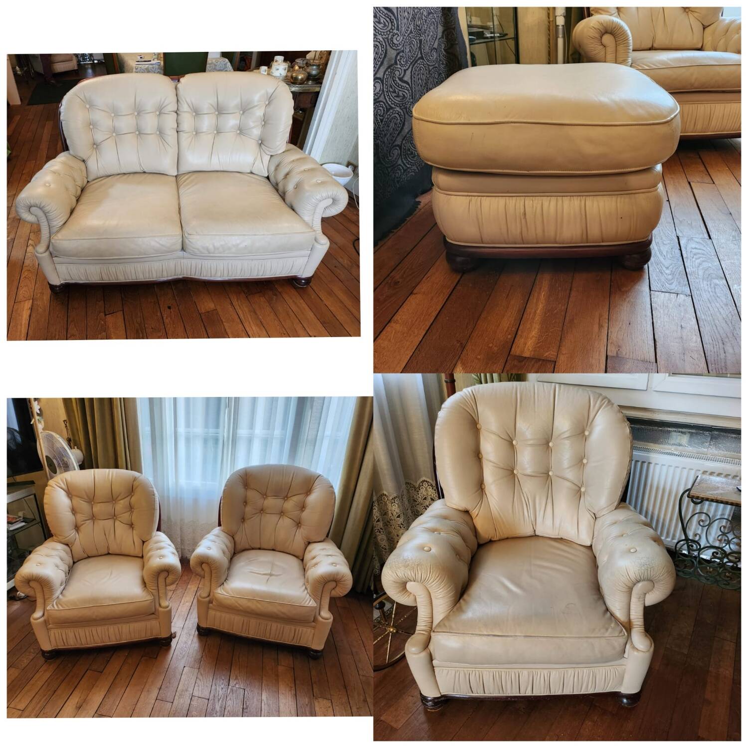 Leather lounge set