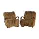 Halabala 269 lounge chair in long hair sheepskin