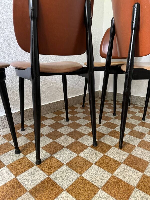 Chaises pégase Baumann années 60 (X4)