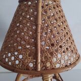 Table lamp in caning and bamboo
