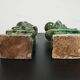 Pair of Foo Dog candle holders in ceramic, China 19th century