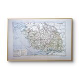 The Vendée, old map printed in 1889.