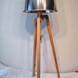 ash tripod lamp and lampshade silver-effect transparent appearance once the lamp is turned on