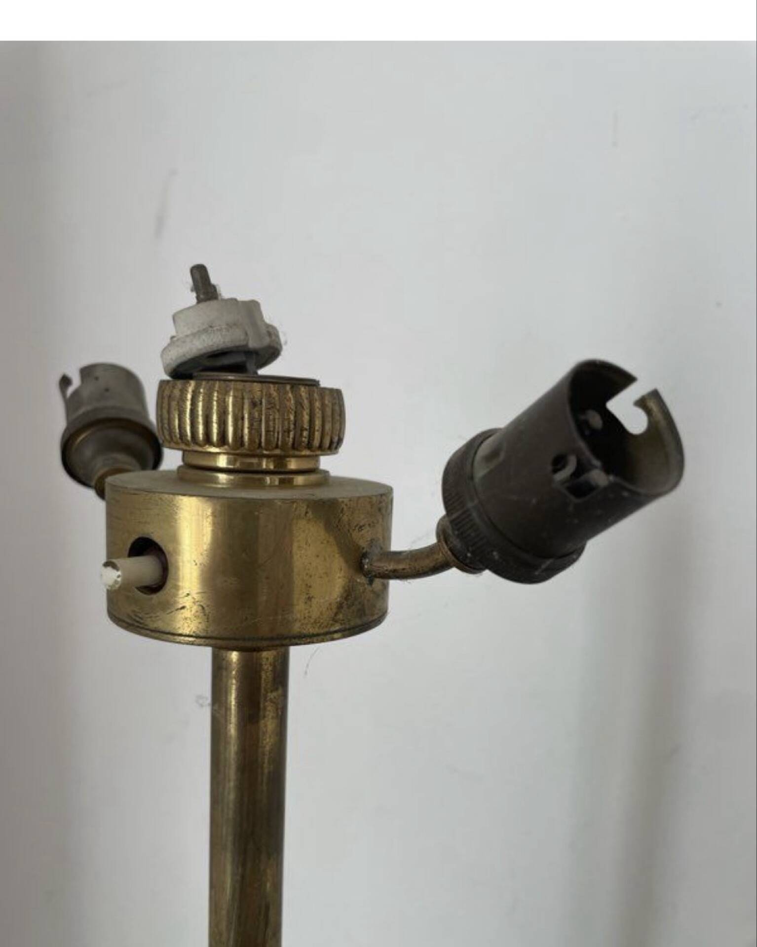 Bronze bamboo floor lamp, 19th century.