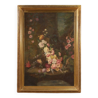Oil painting Still life with flowers from the 20th century