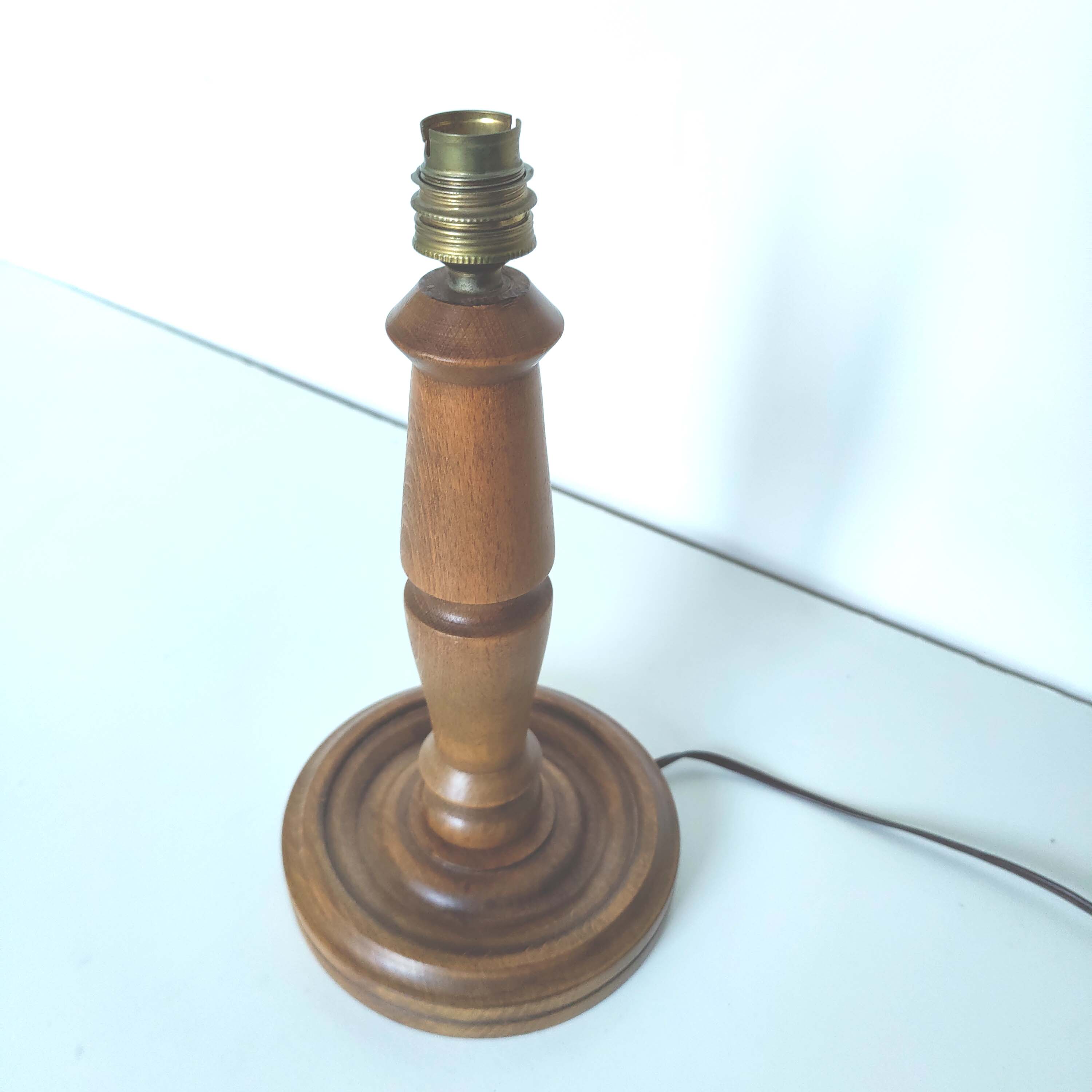 Turned wooden lamp foot