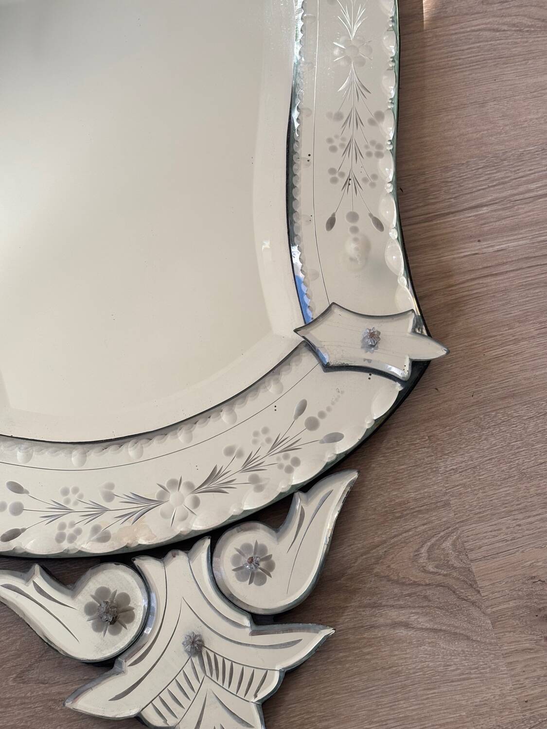 Venetian mirror, Murano glass 1950