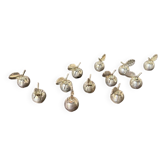 Porte-noms pomme en métal argenté, Italie 1970