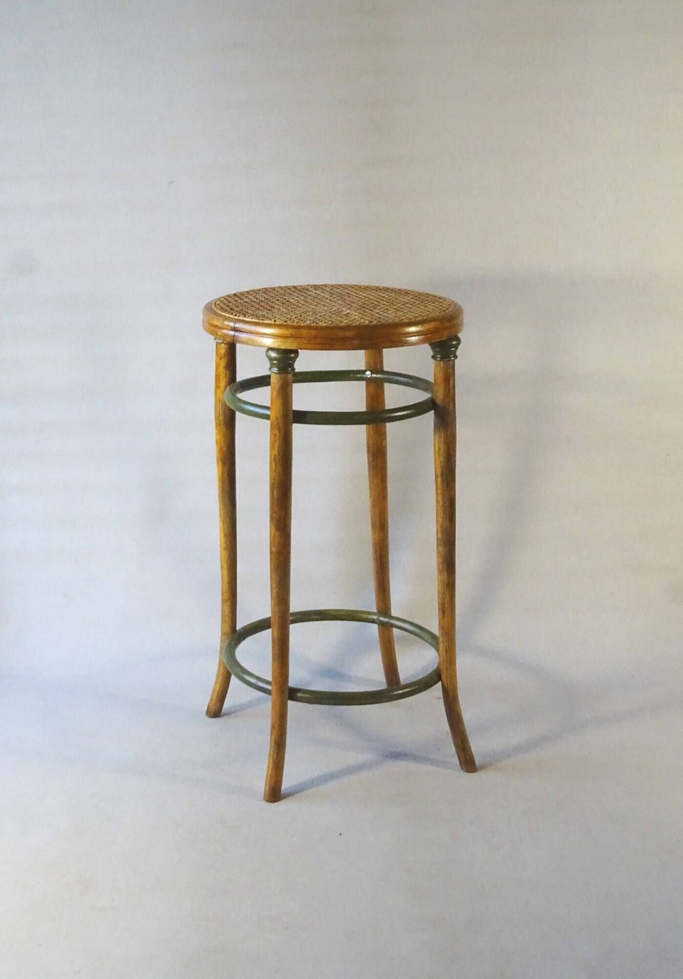 Bar stool curved wood by KOHN 1910, not Thonet
