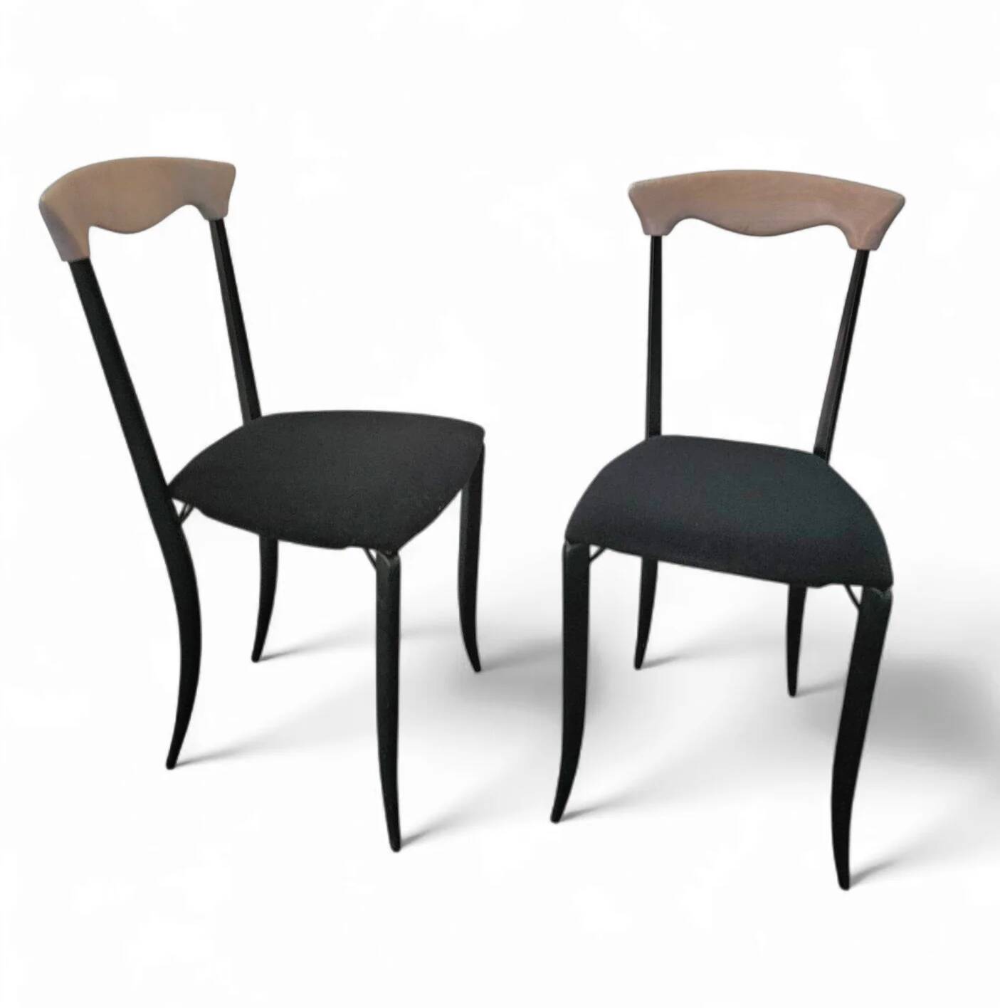2 x Charme dining chair by Fasem is a slender, yet strong masterpiece 1980s