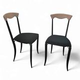 2 x Charme dining chair by Fasem is a slender, yet strong masterpiece 1980s