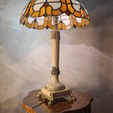 Empire lamp in bronze and marble, large size 70x43, 6kg, and a superb lampshade.
