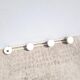 Vintage cream metal wall coat rack 4p
