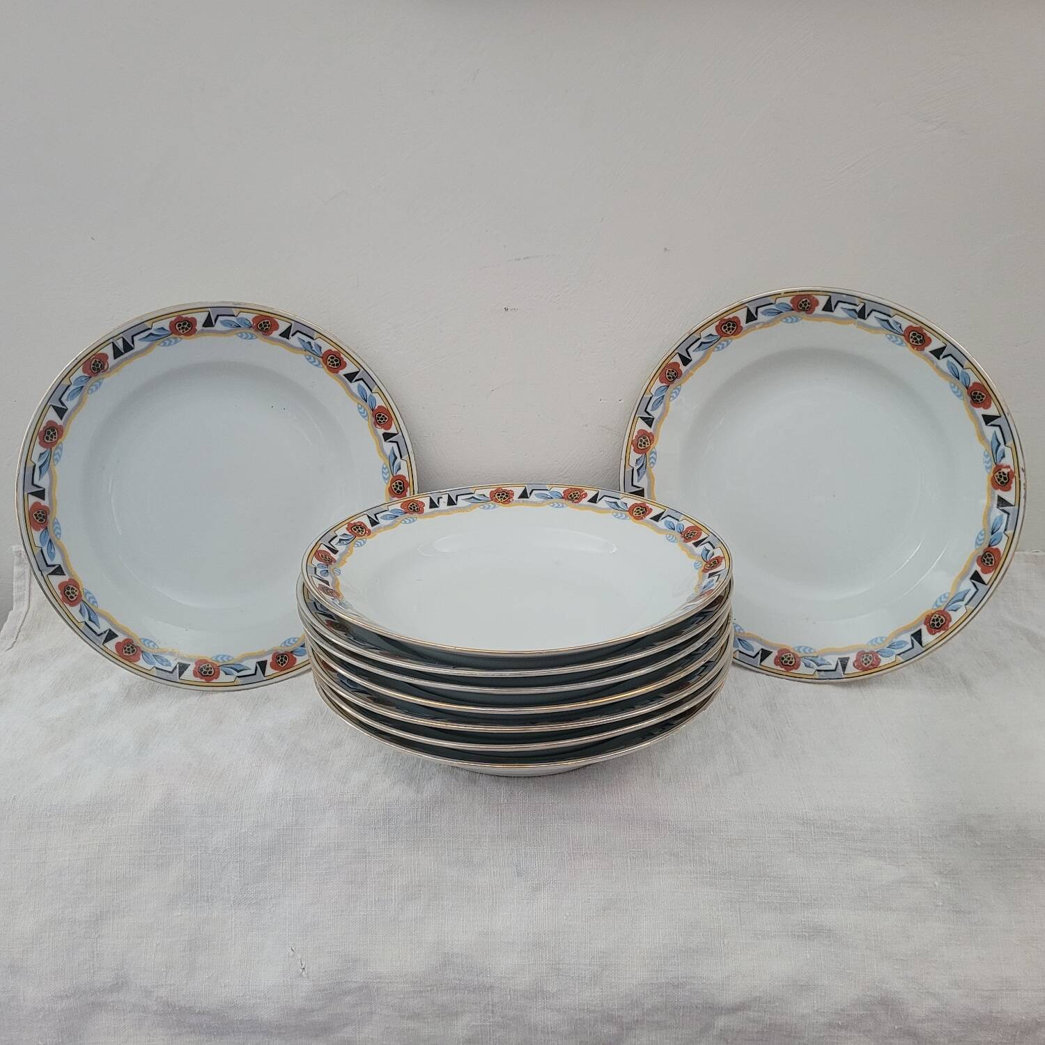 10 Art Deco deep plates MLV France