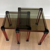 2 vintage nesting tables 1980