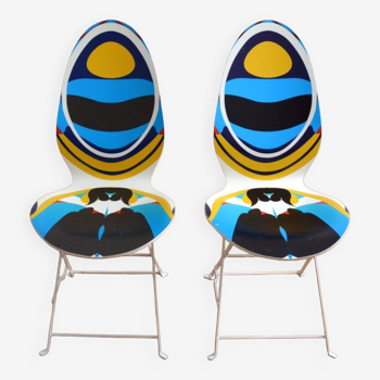 Set of 2 Haute couture Lune Series chairs by Christian Lacroix vintage