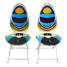 Set of 2 Haute couture Lune Series chairs by Christian Lacroix vintage