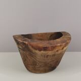 Cut or pocket empty in olive wood / 60s / Mid-Century / Wabi-sabi decoration