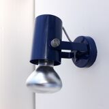 Vintage wall lamp blue lacquered 1970