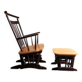 Fauteuil inclinable à bascule de style mi-siècle avec repose-pieds, années 1960