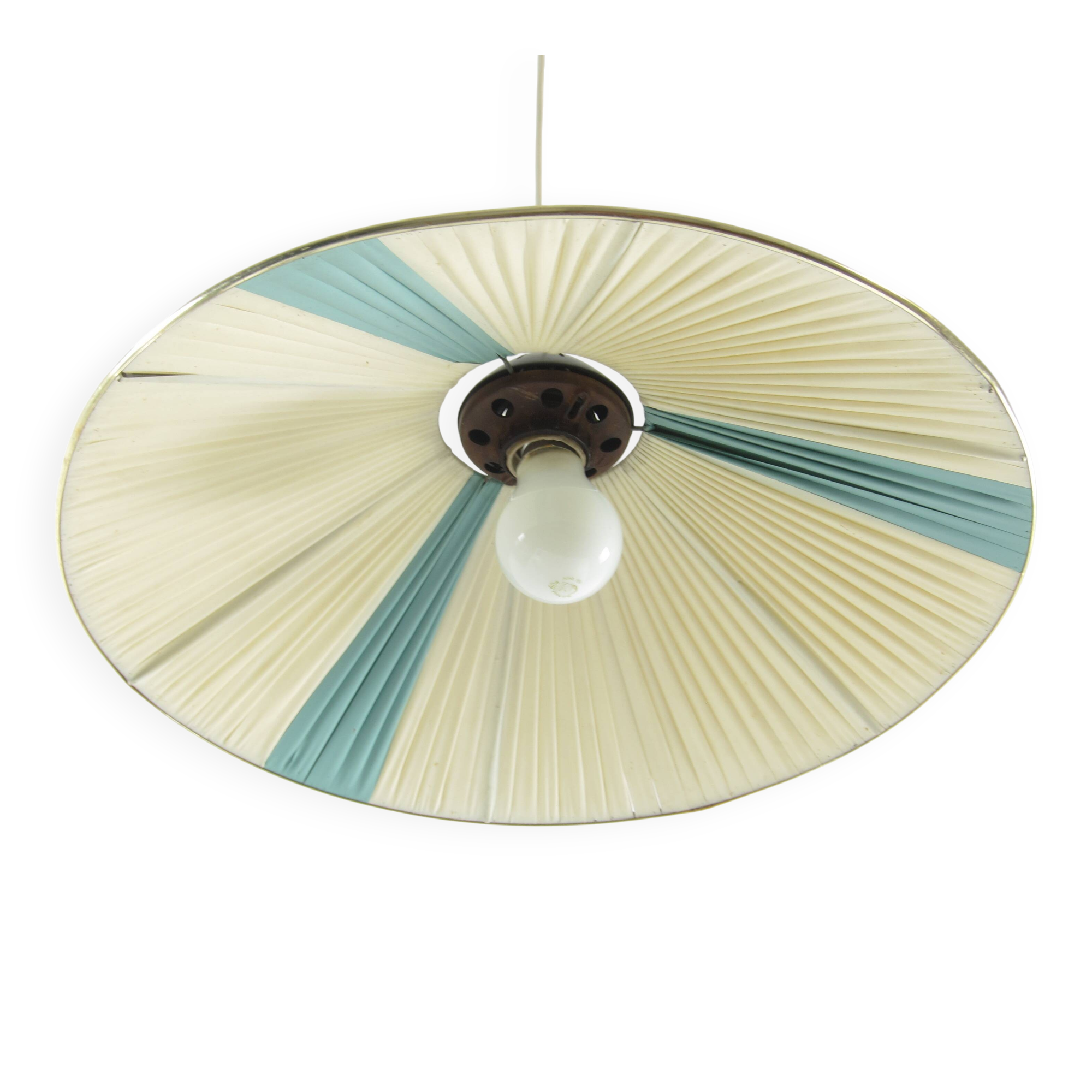 Rare Louis Kalff Philips pendant lamp with nylon bands, 1950s